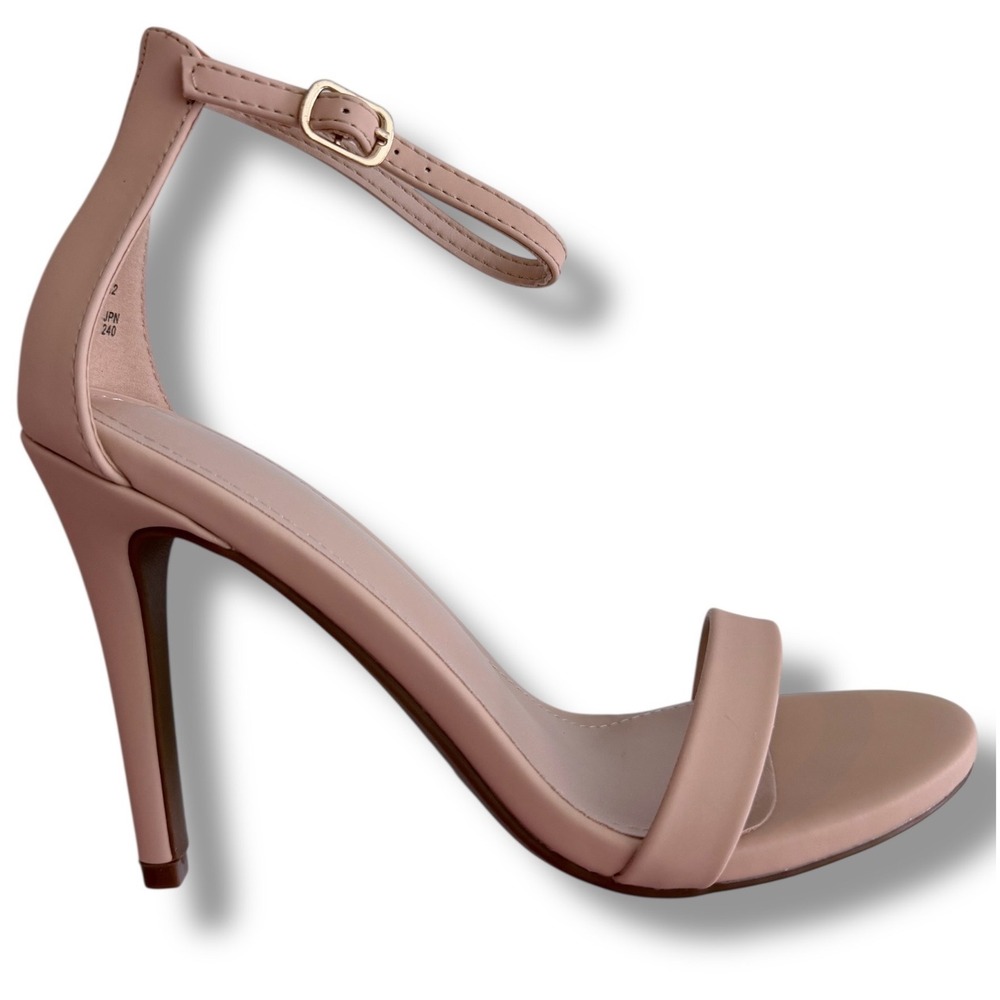Dream Pairs Women's Nude Nubuck Ankle Strap Stiletto Heel Sandals Size 7